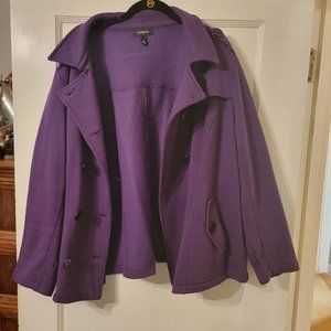 Purple double breasted coat - Size 2